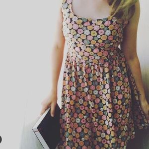 Cute multicolor floral dress with tie